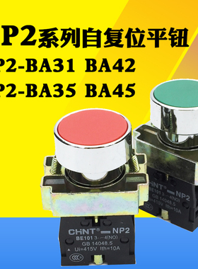 正泰NP2-BA31 42 51 35 45红绿黄常开常闭平钮一开一闭LAY5-BA31