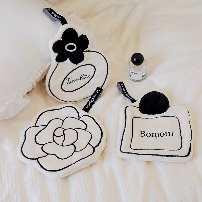 法式小香风擦手巾可挂式卡通加厚超强吸水手帕儿童擦手毛巾珊瑚绒