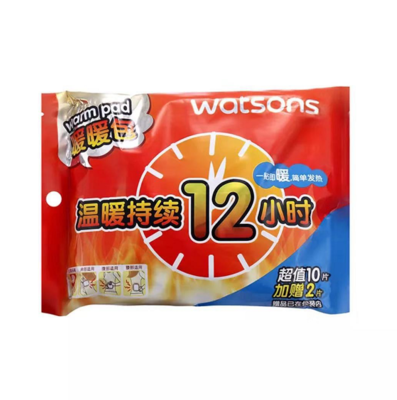 正品watsons屈臣氏可贴型暖暖包暖宝宝12片/6片轻松熊暖贴暖身贴 居家日用 暖手贴 原图主图