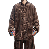 新中式B拼色民族风盘扣金丝绒龙纹衬衫夹克外套男JK26-P75控88，男装民族服装，电商A005