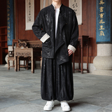 新中式W龙纹灯芯绒中山装夹克外套束脚裤套装男TZ132-P173控198，男装休闲套装，电商A005