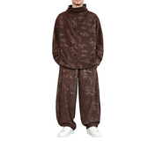 卫衣树叶灯芯D堆堆领T恤打底衫束脚萝卜裤套装TZ127-P133控158，男装T恤，电商A005