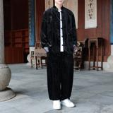 新中式K民族风金丝绒龙纹衬衫夹克外套阔腿裤男TZ173-P143控168，男装休闲套装，电商A005
