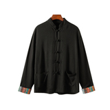 新中式风R民族风盘扣亚麻棉麻衬衫夹克外套男JK22-P75控88，男装夹克，电商A005