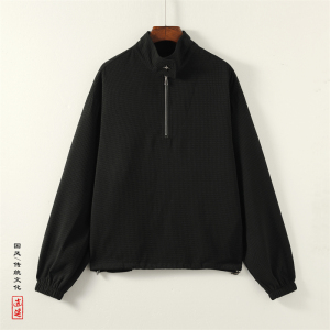 新中式H立领拉链卫衣男ins小众金属拉链套头外套潮WY02-P65控88图片