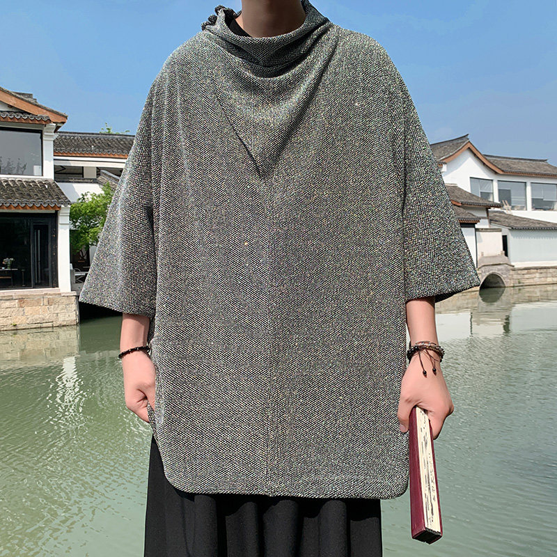 新中式A山本风舞台演出亮闪闪满天星高堆领短袖t恤T56-P65控88图片