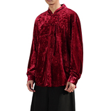 新中式K盘扣过年喜庆舞台演出金丝绒衬衫夹克外套男CS29-P65控78，男装夹克，电商A005