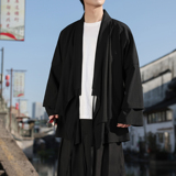 新中式假两件设计感道袍宽松开衫中长款汉服男披风FY09-P95控118，男装民族服装，电商A005