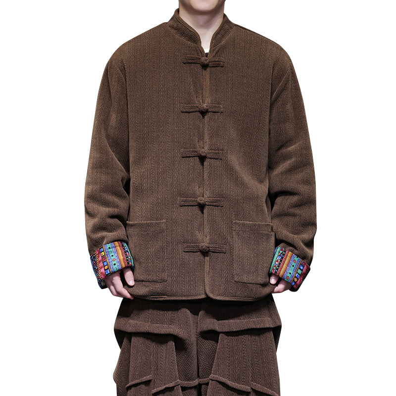 新中式Y麦穗羊羔毛加绒加厚双面穿棉服夹克棉衣男JK21-P135控158,男装夹克,电商A005