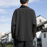 风B暗黑系新中式冰丝小众设计高堆领长袖t恤T09-P55控78，男装T恤，电商A005