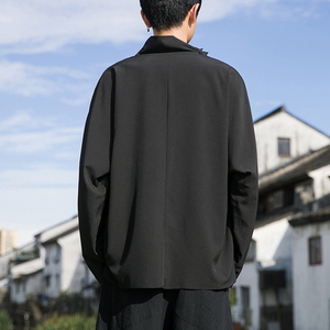 风B暗黑系新中式冰丝小众设计高堆领长袖t恤T09-P55控78图片