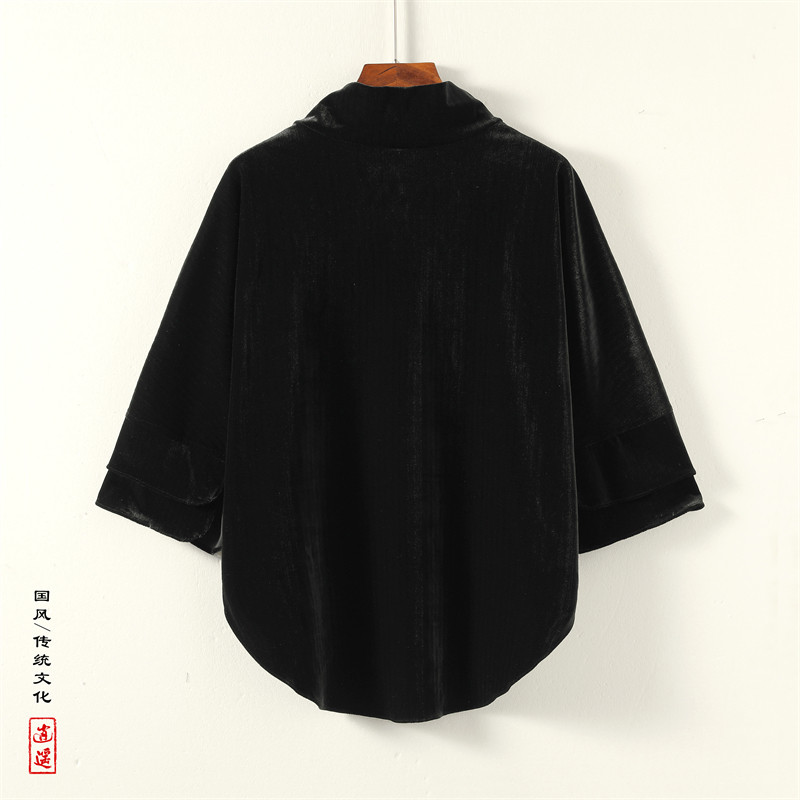 暗黑J新中式小高领双层袖闪亮舞台小众t恤T30-P68控88,男装T恤,电商A005