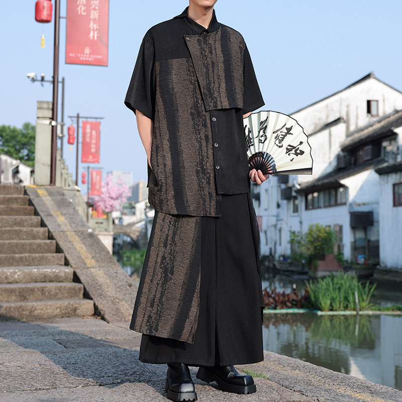 风暗黑J不规则小众法式衬衫男裙裤西裤TZ100-P163控188,男装衬衫,电商A005