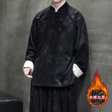 新中式D斜襟龙纹灯芯绒中山装夹棉加厚外套棉衣JK1020-P135控158，男装棉衣，电商A005