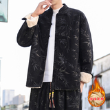 新中式F盘扣树叶暗花灯芯绒羊羔毛夹克棉衣外套男JK17-P135控158，男装夹克，电商A005