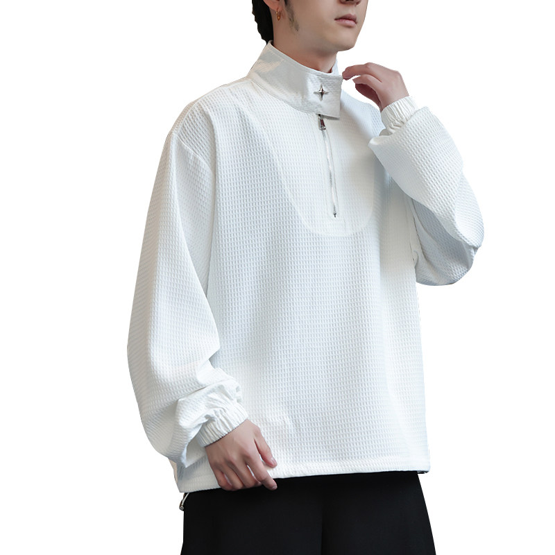 新中式D立领拉链卫衣男ins小众金属拉链套头外套潮WY02-P65控88,男装卫衣,电商A005