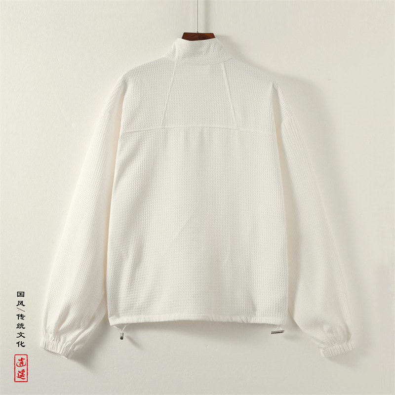 新中式H立领拉链卫衣男ins小众金属拉链套头外套潮WY02-P65控88,女装短外套,电商A005