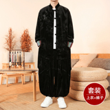 新中式H民族风金丝绒龙纹夹克折褶阔腿裤套装男TZ176-P153控178，男装休闲套装，电商A005