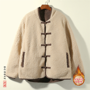 新中式M树叶灯芯绒羊羔毛加绒加厚双面穿棉服夹克JK15-P135控158,藏青色半身包裙搭配图片图片