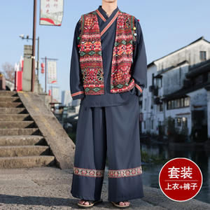 男女春季风苗族演出舞蹈个性服装套装TZ186三件套-P173控198图片
