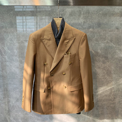 英伦风痞帅男士卡其色韩版时尚