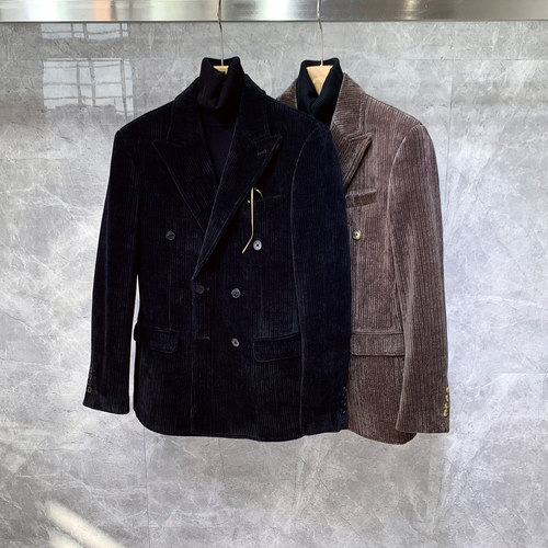 复古小西装痞帅休闲加厚灯芯绒