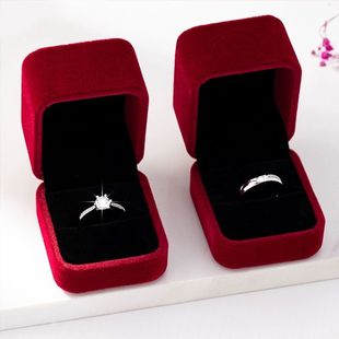 结婚活口对戒奢华婚礼仿真钻戒男女一对开口可调节求婚戒指道具