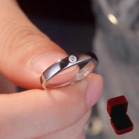 A pair of simulated fake diamond rings for a couple's wedding, adjustable rings with a movable mouth, and props for wedding photo ceremonies thumbnail 6