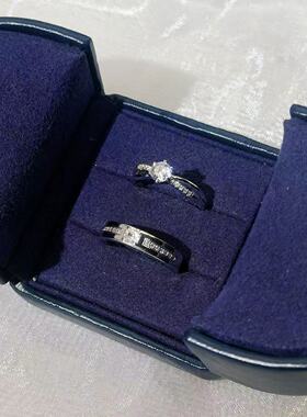 仿真情侣结婚对戒50分童话款高颜值婚礼戒指开口设计求婚对戒道具