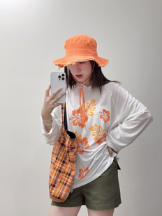 【SOWO】原创2色纯棉水洗做旧刺绣字母毛边遮阳渔夫帽盆帽防风绳