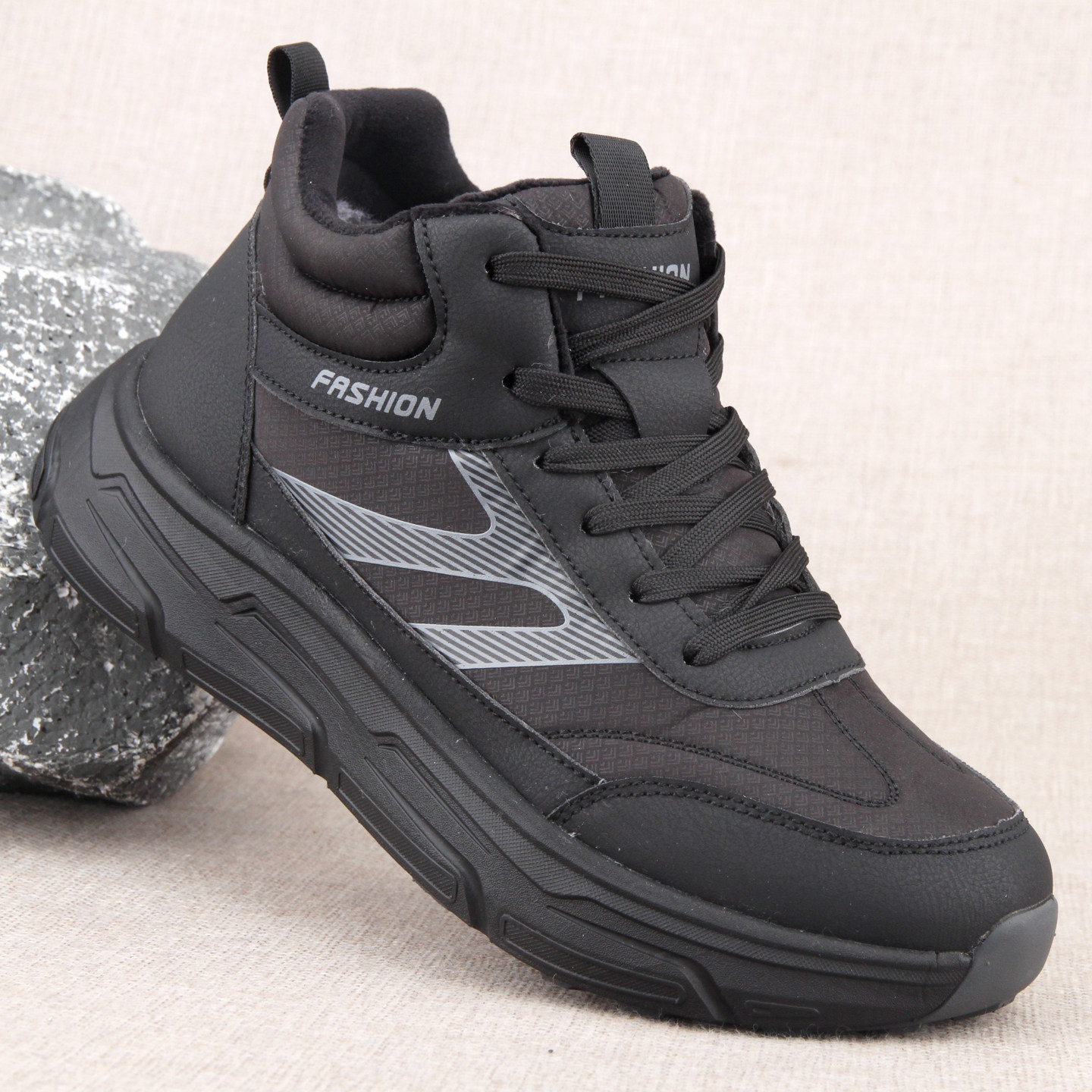 冬季加绒加厚保暖男棉鞋老北京舒适厚底运动休闲鞋系带防滑超轻