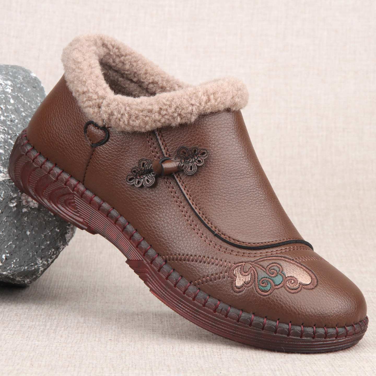 老北京女棉鞋冬季加绒加厚保暖妈妈鞋舒适软底休闲鞋中国风奶奶鞋,女鞋,传统布鞋,淘宝优惠券,粉丝福利购,淘宝优惠卷