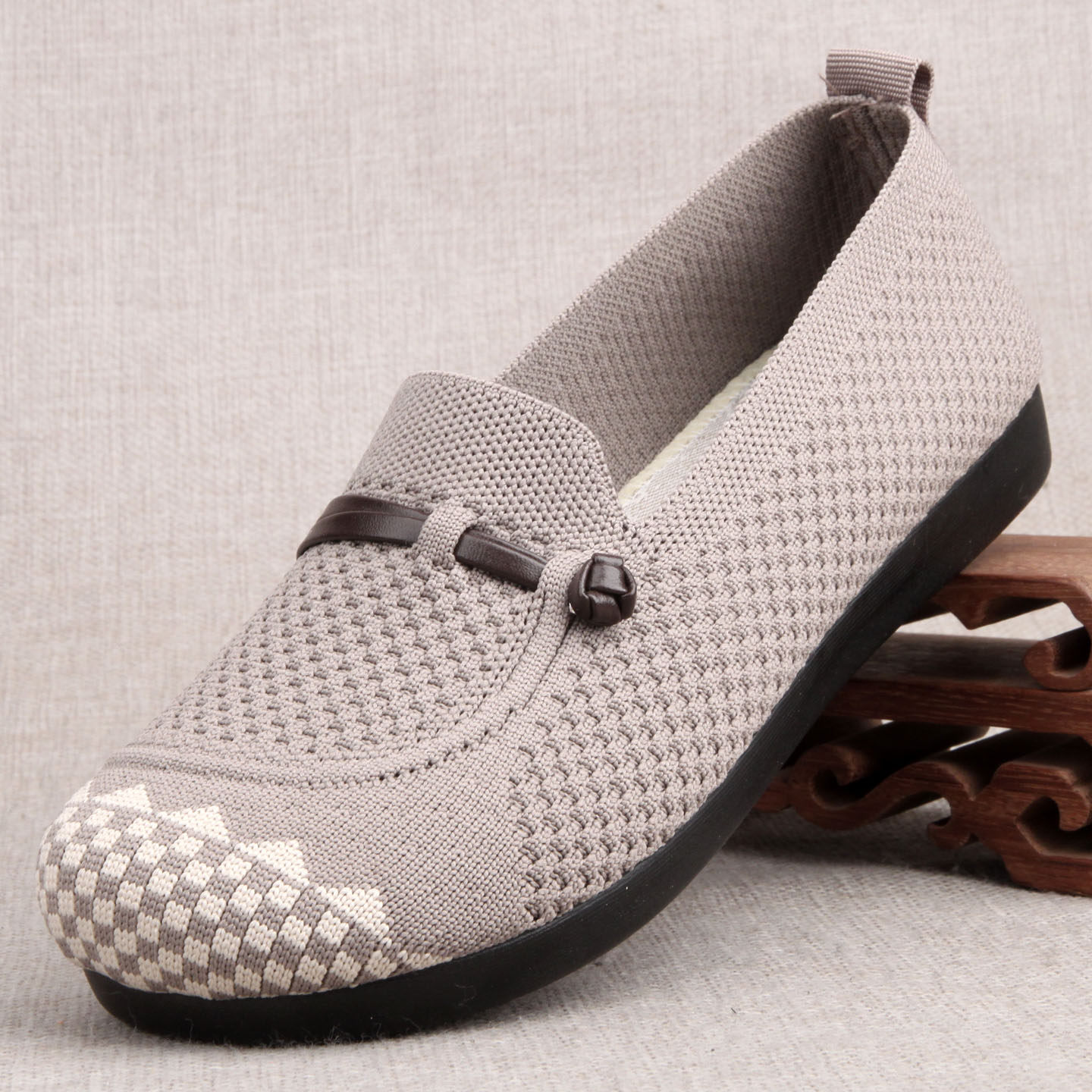 老北京布鞋女浅口单鞋透气飞织休闲鞋平底鞋女鞋一脚蹬舒适妈妈鞋,女鞋,传统布鞋,淘宝优惠券,粉丝福利购,淘宝优惠卷