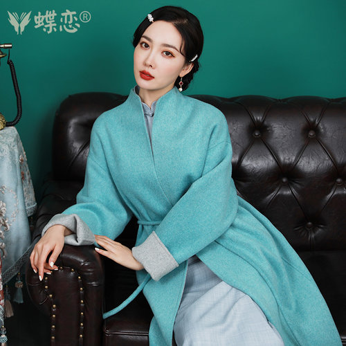 蝶恋双面呢羊毛宽松外套