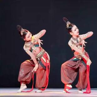 儿童敦煌伎乐飞天舞蹈服云川之舞西夏公主少儿中国风古典舞演出服