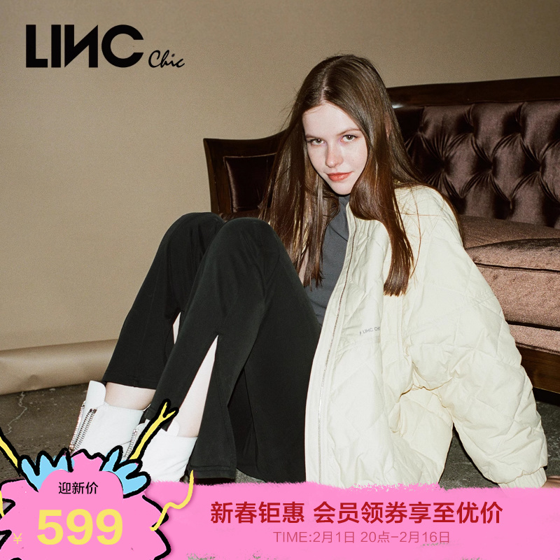 linc金羽杰新款轻薄短款夹克羽绒服