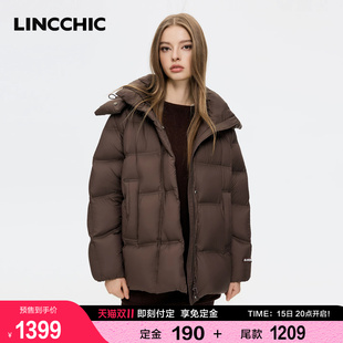 LINCCHIC金羽杰2026年冬季新款超轻量泡芙感中长款羽绒服女2171