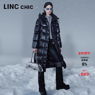 LINC金羽杰加厚长款羽绒服女冬季新款都市机能感面包羽绒服6208Y
