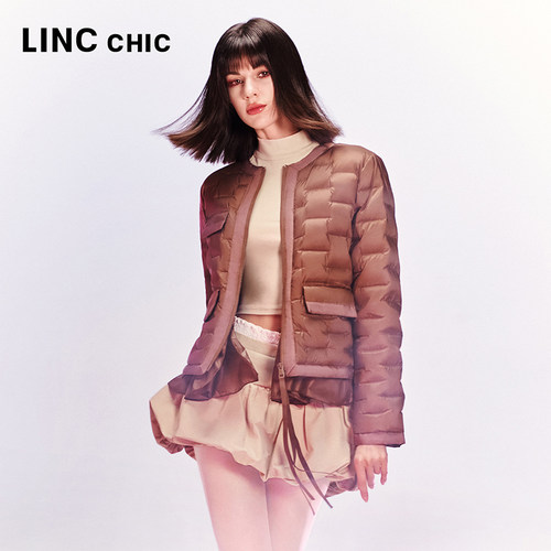 LINCCHIC金羽杰2024年秋季新款轻薄短款芭蕾感羽绒服女Y24801315