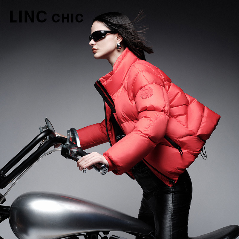 【明星同款】LINC金羽杰短款羽绒服女冬2023鸭绒外套女Y23601238