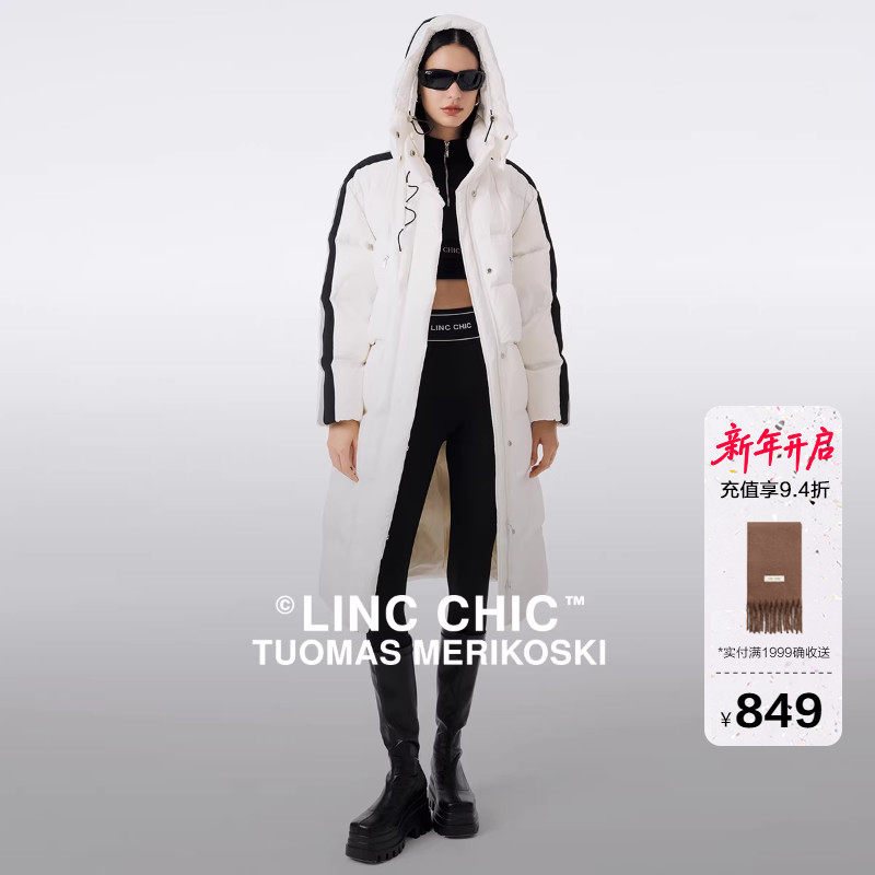【明星同款】LINC金羽杰云朵鹅绒服长款羽绒服女款泡芙羽绒服外套