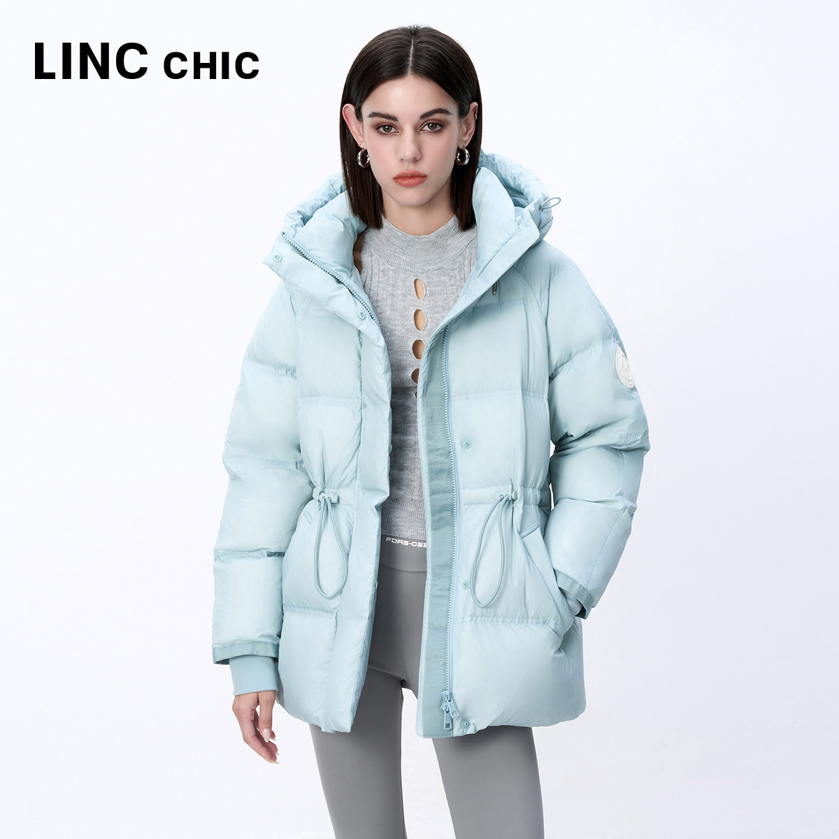LINC金羽杰羽绒服女款反季断码超轻多彩面包服短款羽绒服女冬2191