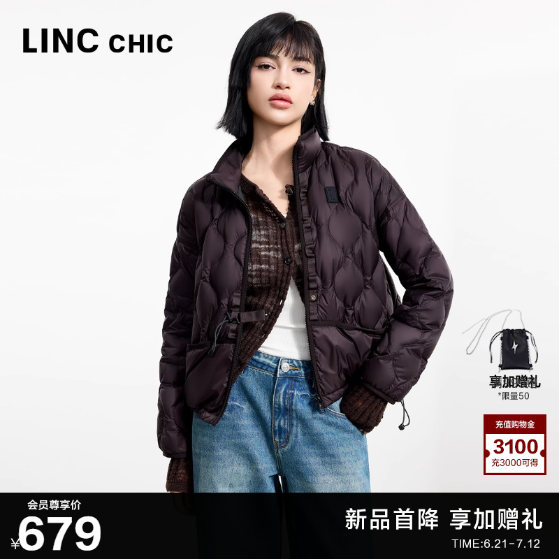 LINCCHIC金羽杰羽绒服女款2025年春季新款便携短款轻薄外套1069T
