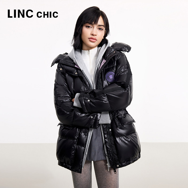 LINCCHIC金羽杰羽绒服超轻亮彩潮流面包服短款羽绒服女Y23602286