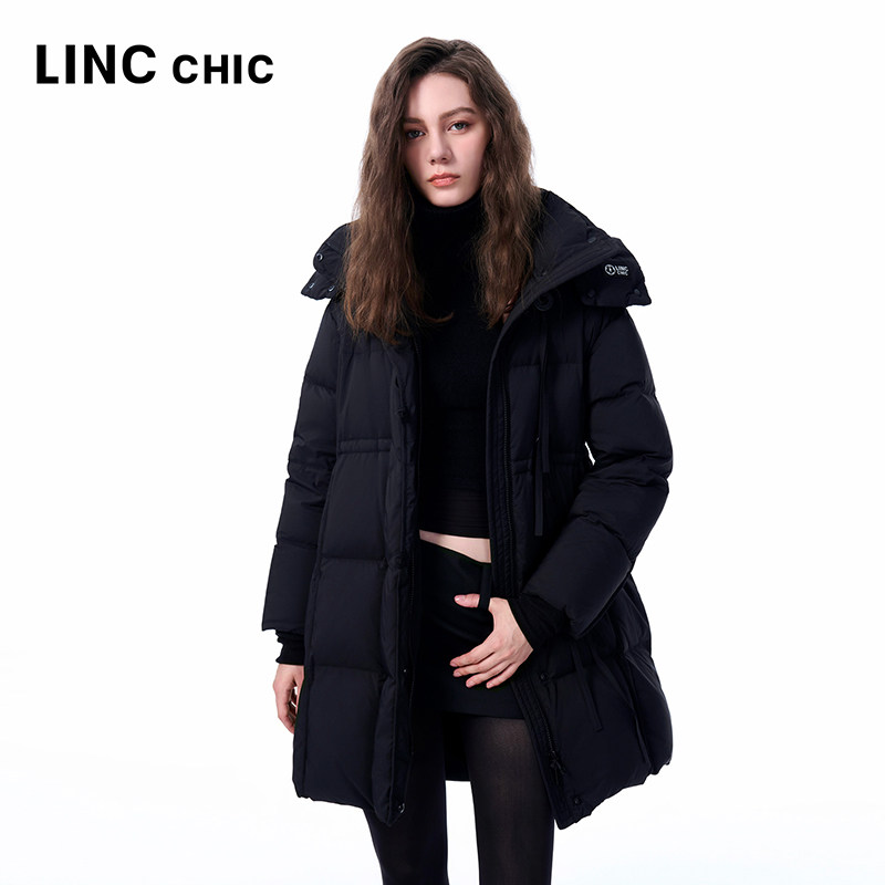 LINCCHIC金羽杰2025年冬季新款羽绒服大衣感中长款羽绒服女6266