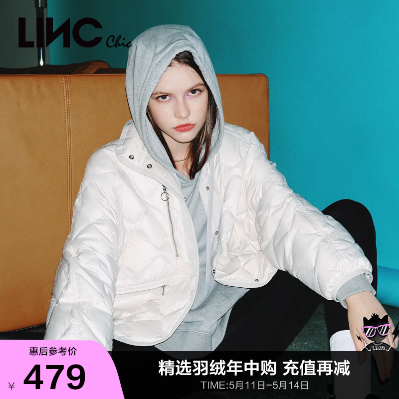 LINCCHIC金羽杰轻薄短款羽绒服女冬季外套女秋冬款夹克Y22801089