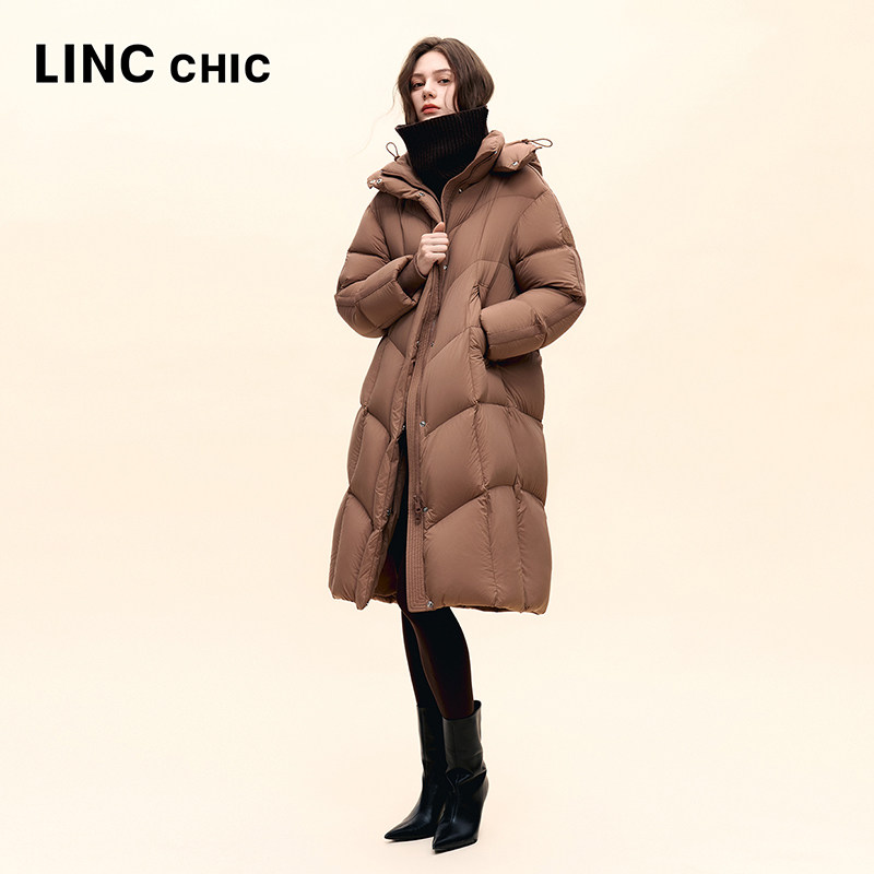 LINCCHIC金羽杰2025年冬季新款轻量云朵感长款加厚羽绒服女8230