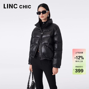 LINC金羽杰短款 春季 新款 轻薄立领面包服保暖外套1296 羽绒服女款