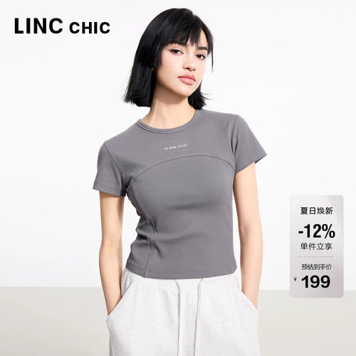 LINC机能感小圆领半袖T恤