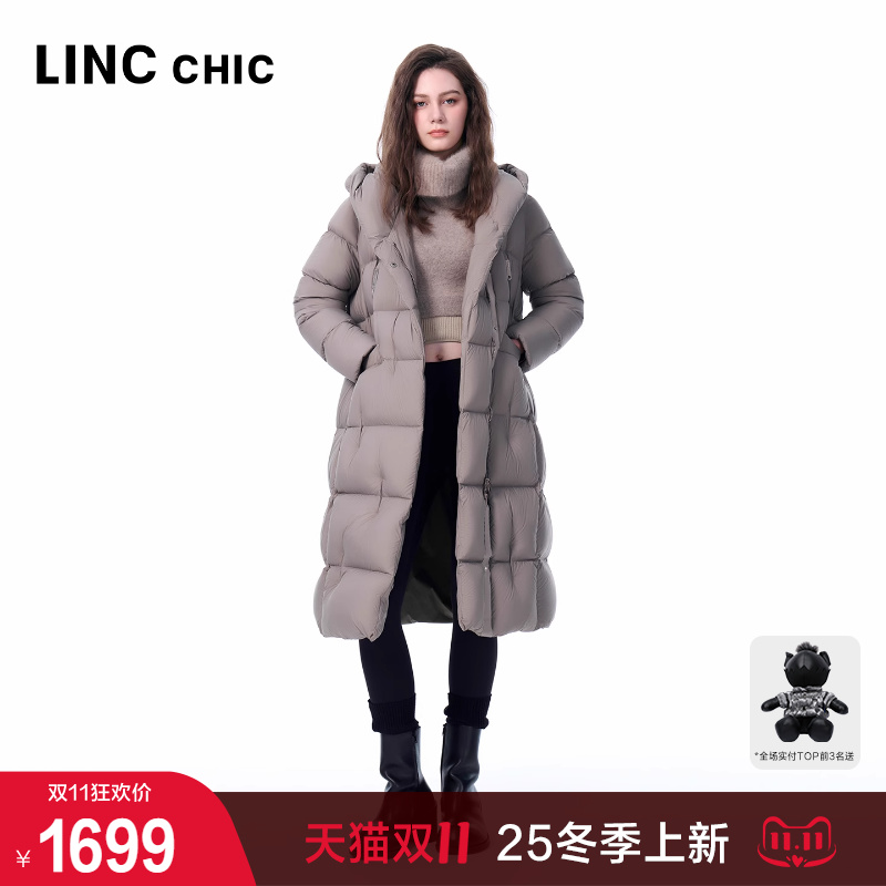 连帽围裹感加厚羽绒服